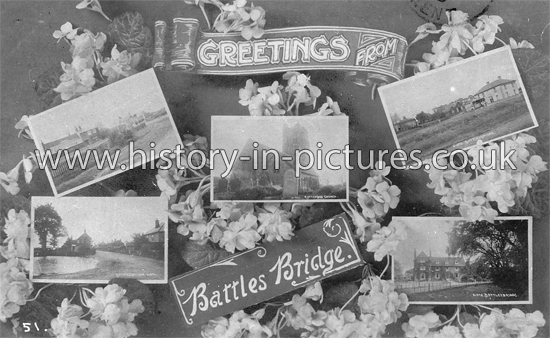 Greetings from Battlebridge, Essex. c.1910